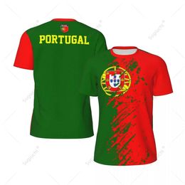 Exclusive design Portugal Flag Grain 3D Printed Men For Running Bike Soccer Tennis Fitness Sports jersey Mesh Fans Short T-shirt 240430