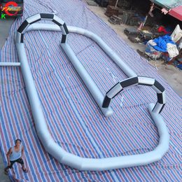 wholesale 20mLx10mW (66x33ft) with blower Free Ship Outdoor Activities Silvery Giant Inflatable Race Track for Go Kart Racing Sport Game Toys for sale