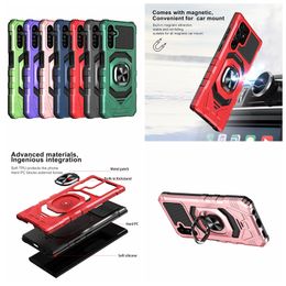 Magnet Car Bracket Holder Cases For Iphone 15 Pro Max 14 Plus 13 12 11 X XS XR 8 7 Support Hybrid Layer Fashion Hard PC TPU Defender Kickstand Shockproof Phone Back Cover