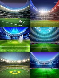 Party Decoration Boys Football Field Theme Art Blue-Green Birthday Baby Shower Pography Background Children Room Decor Supplies