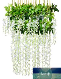 12Pcs Wisteria Artificial Flower Silk Wreath Arch Wedding DIY Home Garden Office Decoration Pendant Plant wall8161759