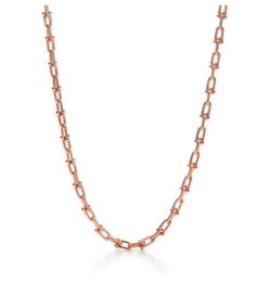 Fashion Luxury necklaces designer Rose Gold Platinum hardwear Jewellery Horseshoe chain necklace for teen girls silver party diamonds jewellery wholesale5989126