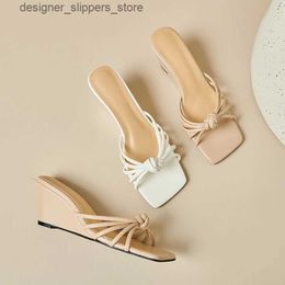 Sandals Fashion Summer Womens Shoes New 2024 Handcrafted Square Open-toe High Heels Outdoor Fashion Slippers Women Shoes Heels Q240511