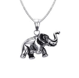 Hip Hop Style Stainless Steel Elephant Casting Pendant Necklace BXG024 Personality Charm Dangle Chain Jewelry Fashion Punk Rock Ac7956822