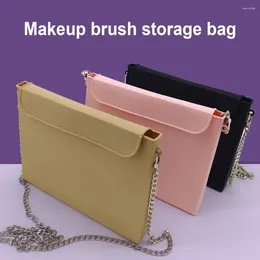 Storage Bags Cosmetic Bag Waterproof Pouch Magnetic Closure Smooth Surface Phone Mirror Makeup Brush Tool