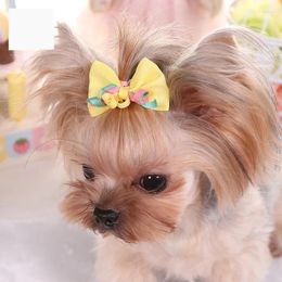 Dog Apparel Simple Bowknot Hair Card Teddy Pet Grooming Circle Ribbon Hairpin Accessories Supplies