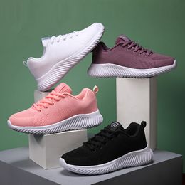 Running shoes for women black white pink purple breathable lace up Trainers girl womens summer sneaker GAI