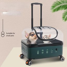 Cat Carriers Bag Portable Trolley Transparent Dog Space Suitcase Large Capacity Stroller Backpack Pet