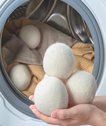 Laundry Products Wool Dryer Balls Premium Reusable Natural Fabric Softener 275inch 7cm Static Reduces Helps Dry Clothes3197562