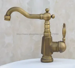 Bathroom Sink Faucets Antique Basin Faucet Cold And Mixer Taps 360 Degree Rotation Pipe Kitchen Nnf249