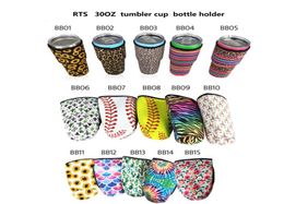 Baseball Tumbler Carrier Holder Pouch Neoprene Insulated Sleeve bags Case For 30oz Tumbler Coffee Cup Water Bottle CCA12653 70pcs8393032