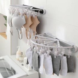 Hangers Non Punching Clothes And Socks Rack Folding Wall Hanging Bathroom Balcony Drying Storage Household Items