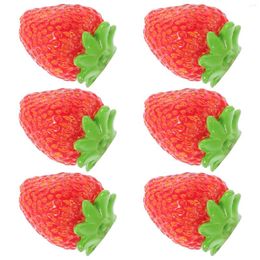 Party Decoration 6 Pcs Simulated Strawberry Fake Mini Fruit Models Miniature Fruitful Miniatures Strawberries Artificial Fruits Simulation