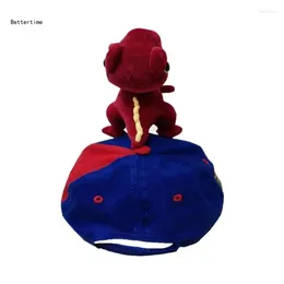 Ball Caps B36D Kids Plush Dinosaur Baseball Hat Cartoon Sun Funny Party