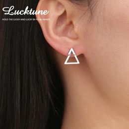 Stud Earrings Lucktune Triangle Square Stainless Steel Minimalist Geometric Hollow Pierced Women Fashion Jewellery Gift