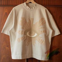 Men's T-Shirts 2024ss Apricot HOUSE OF ERRORS T Shirt Men Women Foam Print Summer Sty Vintage Eye T-shirt Top Ts H240508