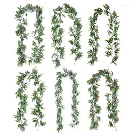 Decorative Flowers Vines Rattan 9ft Norfolk Pine Garland Artificial Faux Christmas Decorations For Natural Look Home Indoor Outdoor