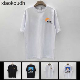Rhude High end designer T-shirts for Trendy leisure chaopai hip hop summer new round neck short sleeve T-shirt With 1:1 original labels