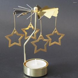 Candle Holders Xmas Tea Stand Spinning Light Gift Metal Holder Home Decor Chunky Sticks