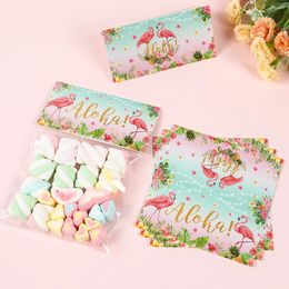 Gift Wrap 10pcs Flamingo Party Gifts Bags Pineapple Candy Packing Box Summer Hawaiian Birthday Luau Tropical Favors