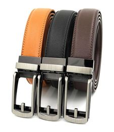 31cm Width Thin Designer Men Belt Cow Genuine Leather Men039s Automatic Buckle Belt for Jeans Black White Blue Yellow Red Brow3815318