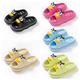 Designer Fun Cute One word Slippers Female Feet Feeling EVA Thick Sole Funny Personalized Crash resistant Slippers Indoor and Outdoor Summer