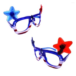 Party Decoration American Flag Glow Glasses Patriotic Led Light Up For Independence Day Flashing Shades 4th