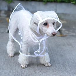 Dog Apparel Solid Pet Rain Coat For Small Medium Soft Hooded Waterproof Jacket Clothes Puppy Transparent Rainwear Chihuahua Raincoat