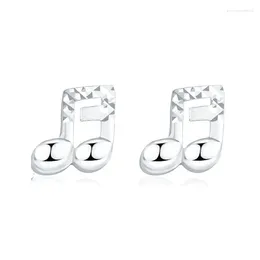 Stud Earrings Fine Pure Platinum 950 For Women Musical Symbols 2-2.3g Stamp Pt950