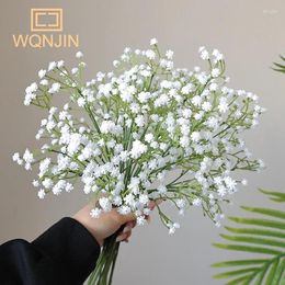 Decorative Flowers 5PCS White Babysbreath Artificial Plastic Gypsophila DIY Floral Bouquets For Handmade Wedding Party Home Decoration