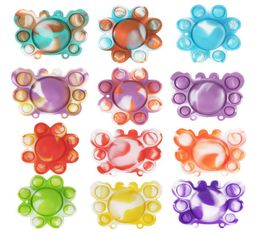 Party Supplies Push Bubble Toys Press Sensory Overturned Doll Tie-dyed Silicone Crab Pioneer per Bubbles Board Game Stress Relief Toy5568642