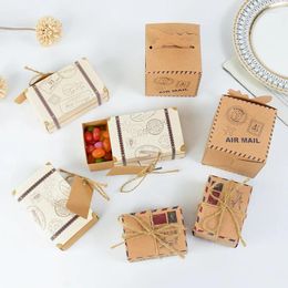 Gift Wrap Vintage Aircraft Shape Kraft Paper Candy Box Creative Mini Suitcase Biscuit Wedding Birthday Party Boxes Kids Favour