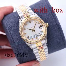 diamond watches moissanite automatic watchs Rose Gold size 36MM sapphire glass 50M waterproof designer designer watch womens Orologio 2430