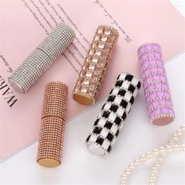 Storage Bottles 8ml Portable Shiny Diamond Glass Refilable Perfume Bottle Spray Pump Empty Rotating Vial Atomizer Cosmetic Container For