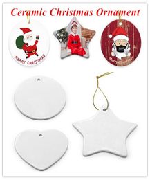 Blanks Sublimation Ceramic Ornament 2020 Ceramic Christmas Ornament Personalised Ceramic Handmade Ornaments for Christmas Tree Dec2528856