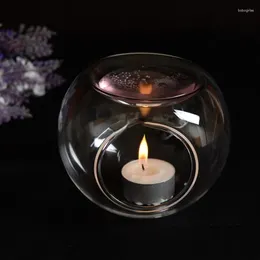 Candle Holders HAP Tealight Oil Candlestick Transparent Crystal Handmade Glass Centrepieces Wedding Home Decoration