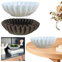 Bowls Decorative Ruffle Flower Bowl White Modern Home Decor Fluted HouseWarming Wedding Gifts