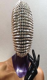 Studded Spikes Jewel Margiela Halloween Funny Mask Party Cosplay Supplie Head Wear Full Face Cover4168305