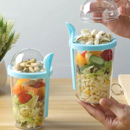 Dinnerware Oat Cup Reusable Be Easy To Carry About Grade Modern Style Sealed Container Set Salad Wet Separation Plastic