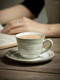 Mugs Coffee Cup And Saucer Set Vintage Ceramic Latte Small Exquisite Afternoon Tea