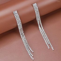 Dangle Earrings Arrival Tassel Extra Long Drop Shining Zircon Multiple Styles