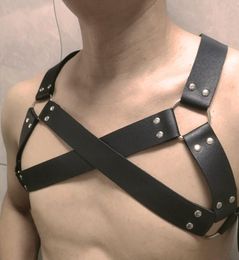 Men039s Tank Tops Fetish Gay Leather Chest Harness Men Adjustable Sexual Body Bondage Cage Belts Rave Clothing For Adult Sex1042746