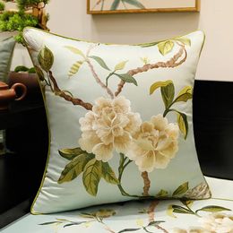 Pillow DUNXDECO Cover Decorative Case Vintage Chinese Style Simple Bloom Elegant Embroidery Coussin Sofa