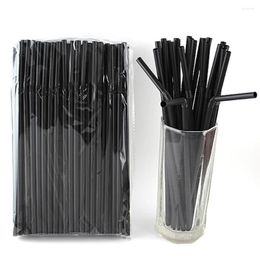 Disposable Cups Straws Plastic Versatile Convenient 6 210mm Fashionable 100 Pieces/pack Exclusive Black Straw Set Can Be Reused