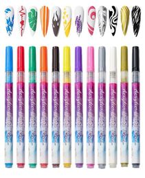 Nail Art Kits 3D Pens Set 07mm Tip 12 Colors Doodle Makeup Supply Pen Kit For Flower Painting Pattern3660413