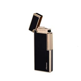 High Quality Metal Side Pulley Windproof Refillable Gas Unfilled Cigarette Lighters