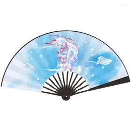 Decorative Figurines Vintage Decorated Folding Hand Fan Women Accessories 10.6 Inches Bamboo Bone Chinese Silk Fans For Dancing Costume