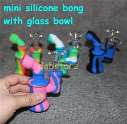 Creative Design Silicone Tobacco pipes Smoking Mini Water Hookah Bong Multi Colors Portable Shisha Hand9758671