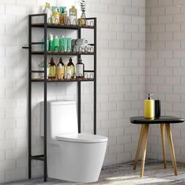 Storage Boxes 3-Tier Over Toilet Bathroom Organiser Freestanding Shelf Adjustable Feet Metal Frame Corner Rectangular