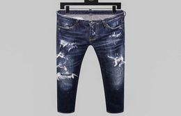 mens jeans denim blue skinny ripped pants version Navy old fashion Italy style6888913